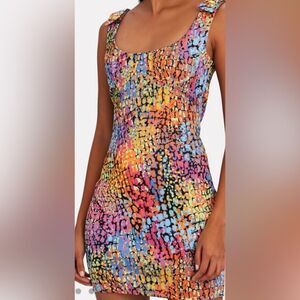 Dundas Neoprene rainbow mini dress size 4